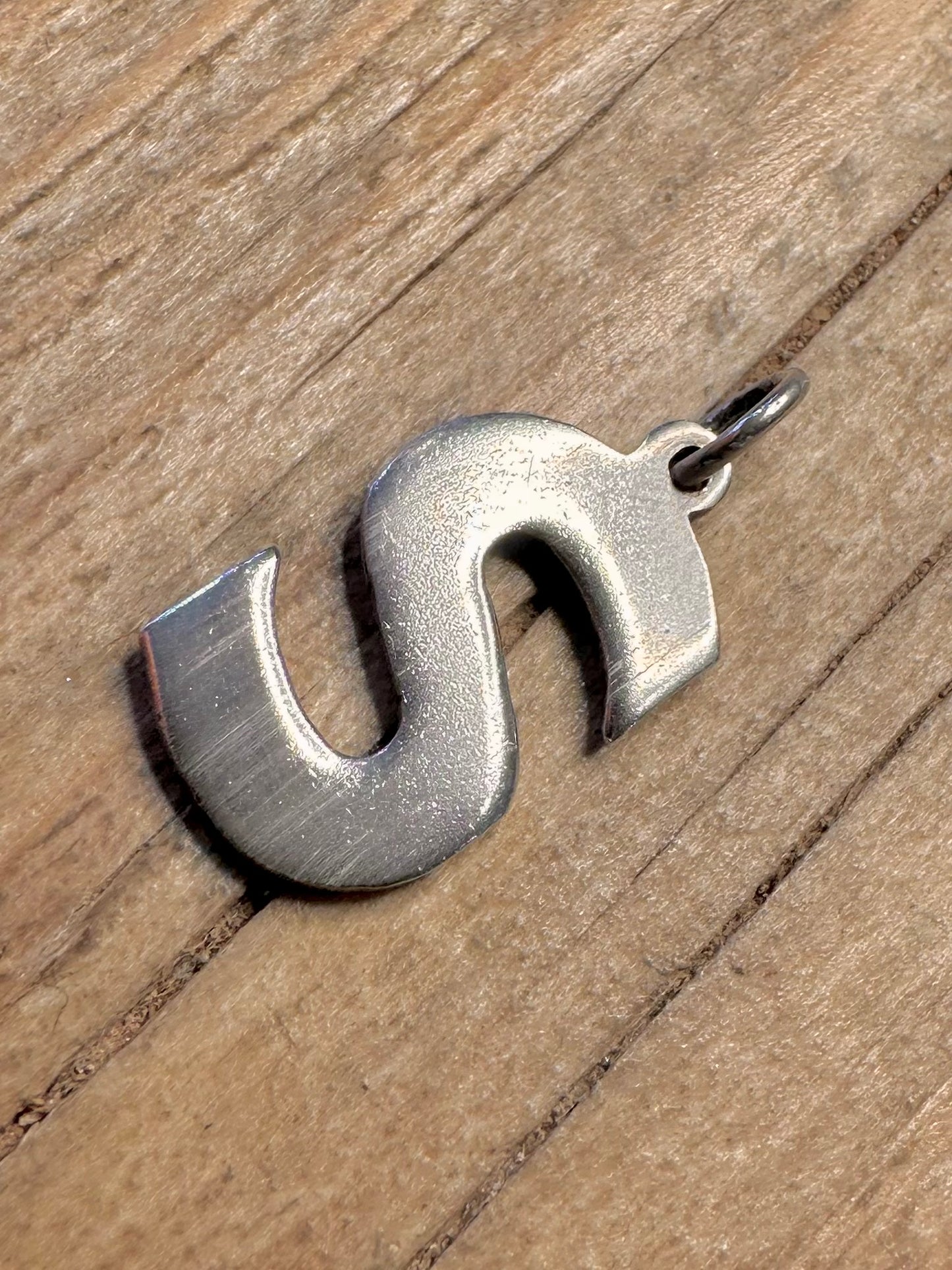 Vintage S Letter 925 Sterling Silver Pendant