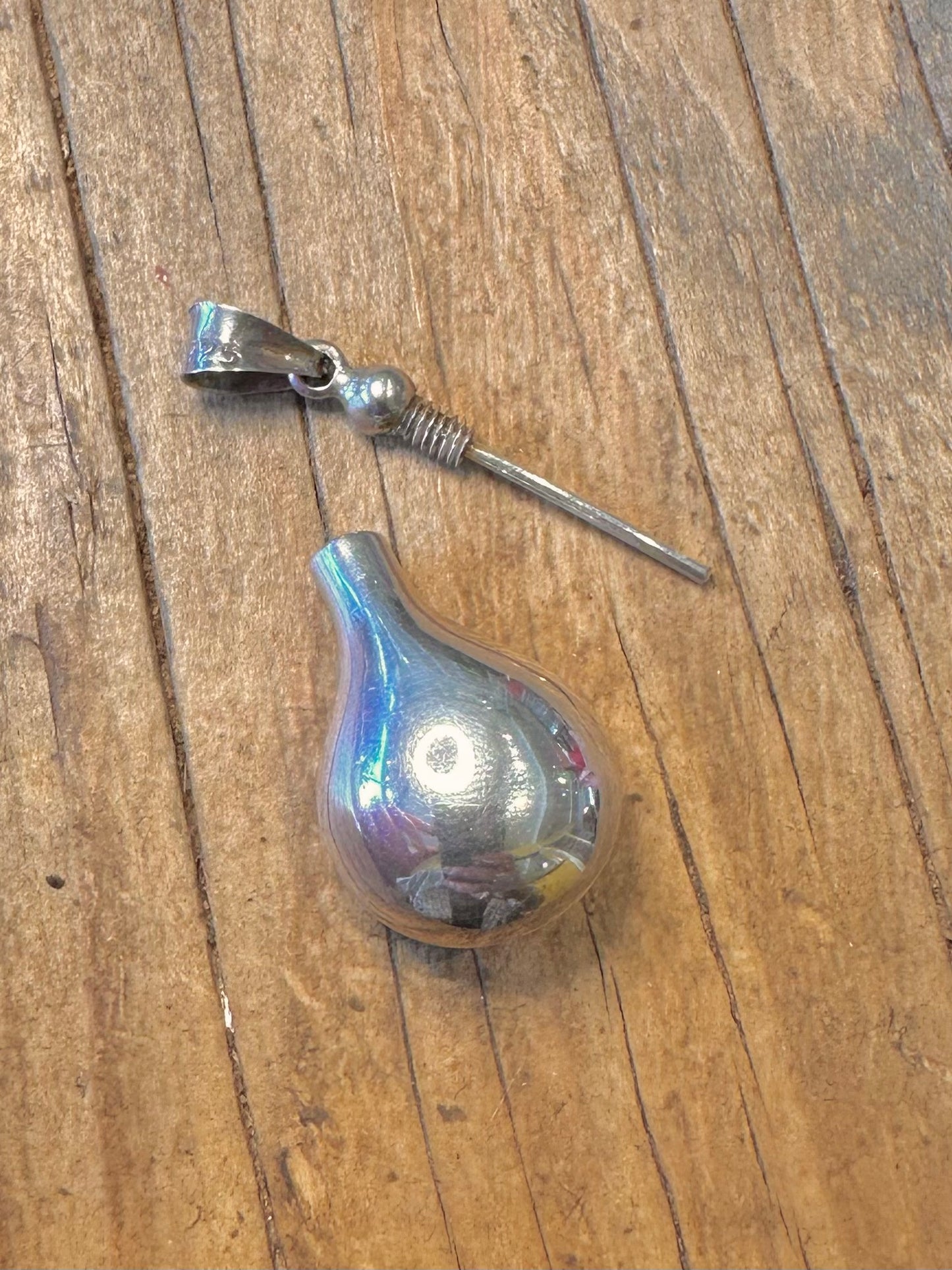 Teardrop Perfume Bottle Snuff 925 Sterling Silver Pendant