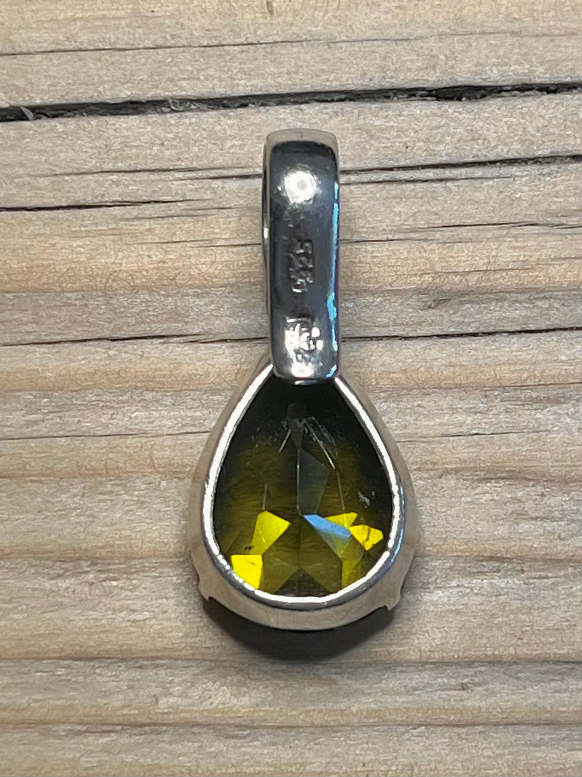 Teardrop Moldavite 925 Sterling Silver Pendant