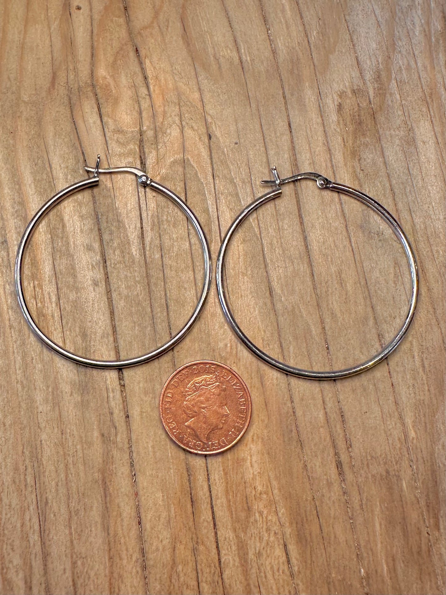 Modern Large Hoops 925 Sterling Silver Earrings