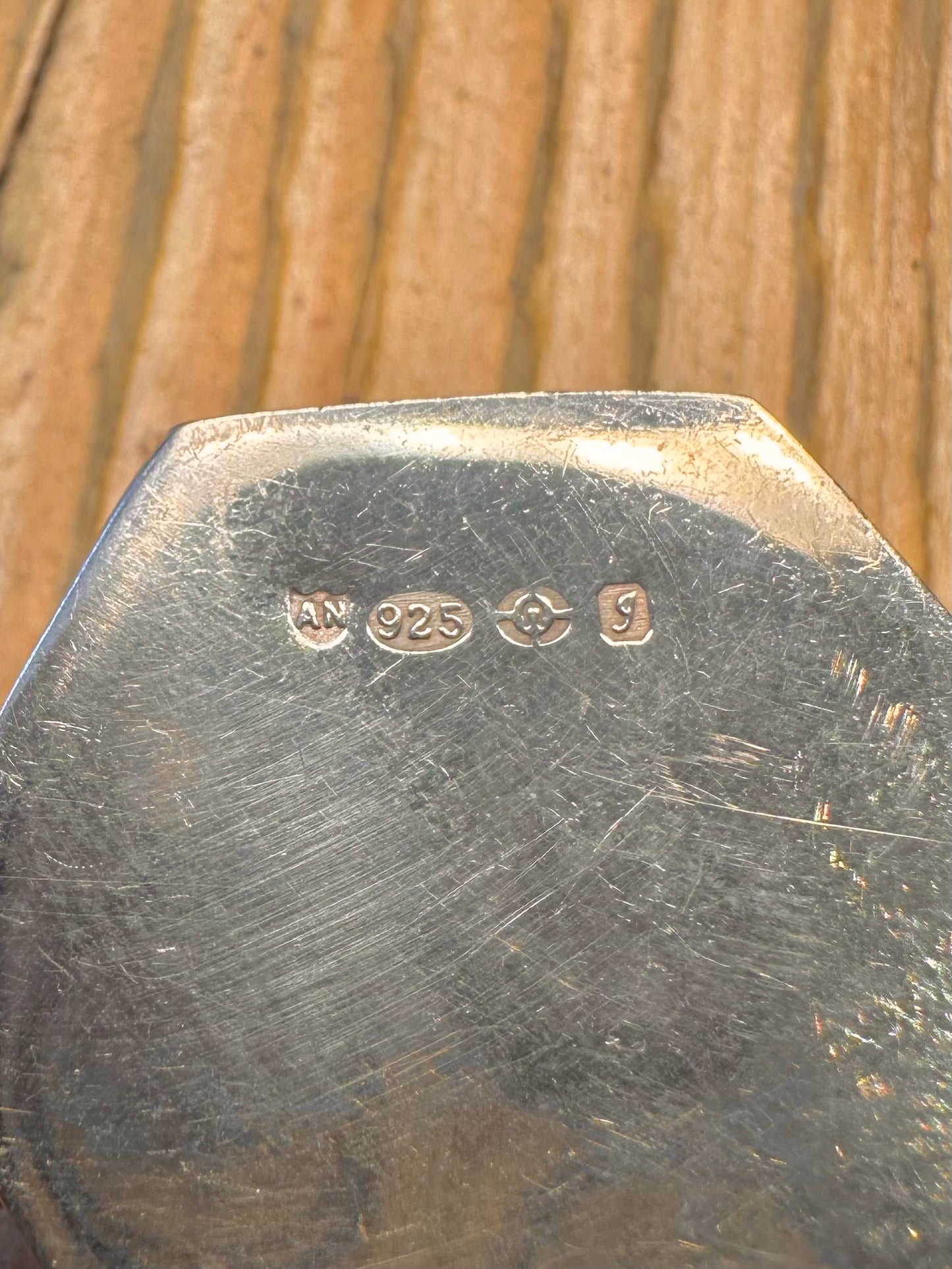 Engraved 1981 Hexagon Pill Box 925 Sterling Silver Collectable