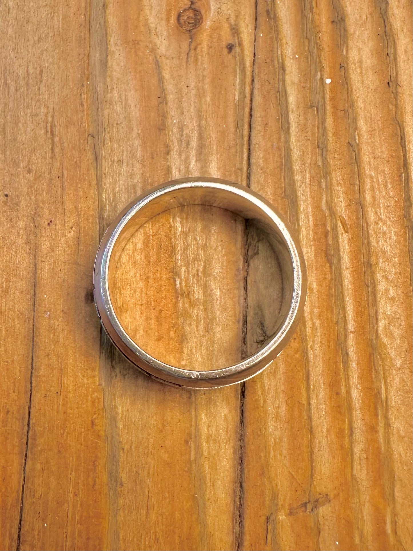 Abstract Spinner Band 925 Sterling Silver Size V Ring