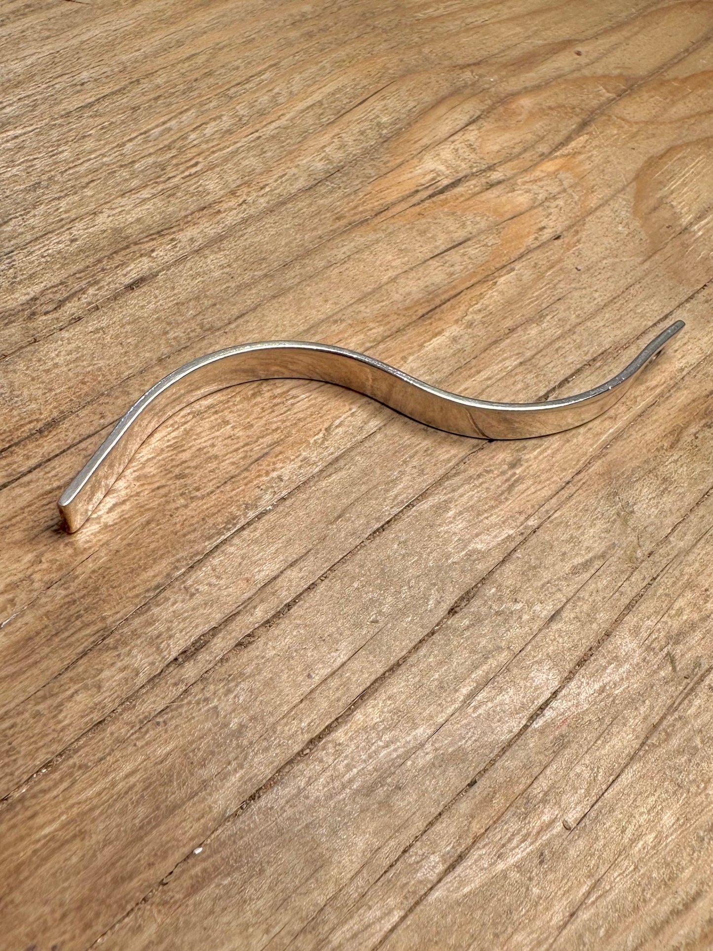 Abstract Wavy Bar 925 Sterling Silver Pendant