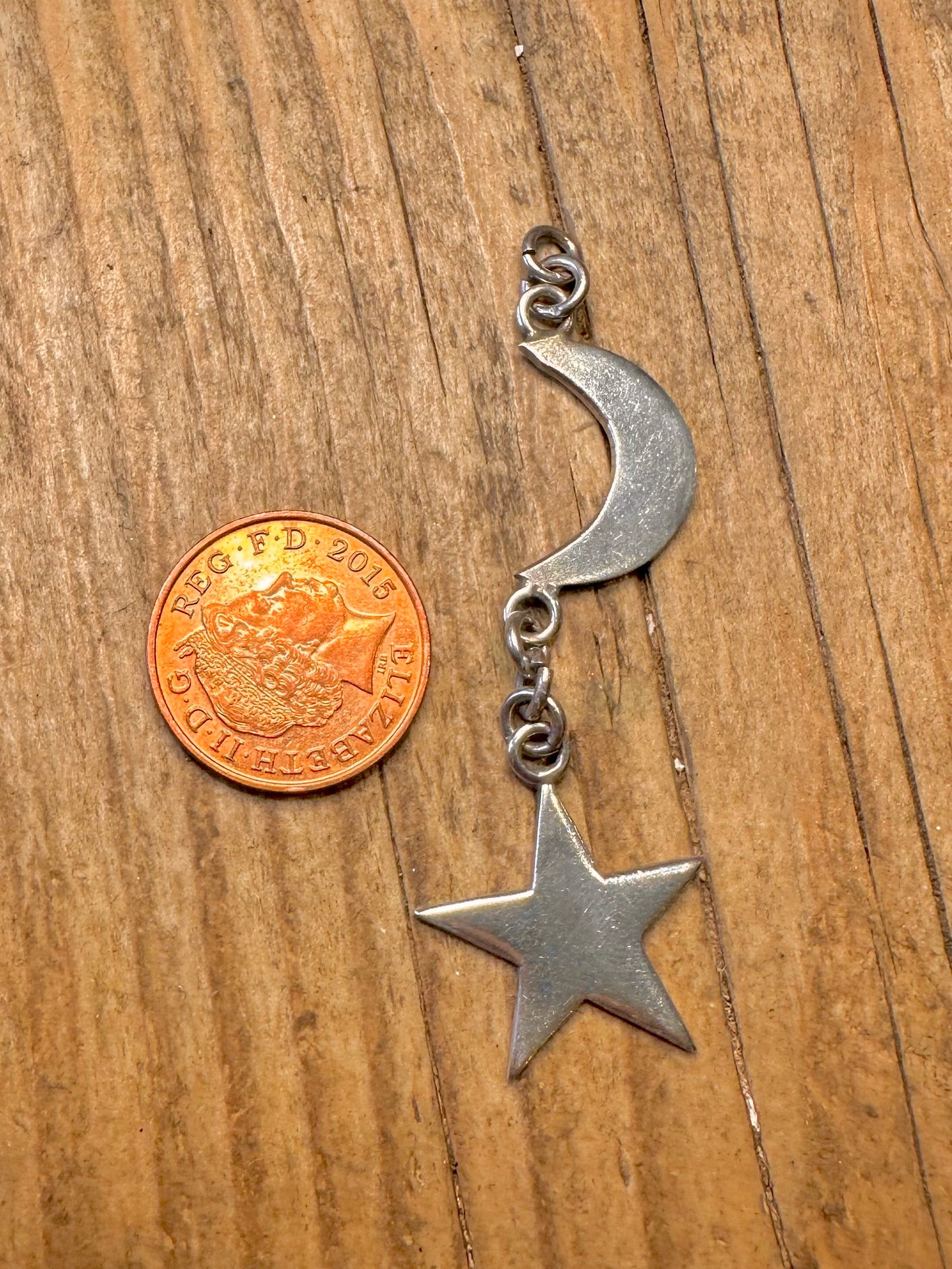 Stern- und Mond-Anhänger aus 925er Sterlingsilber