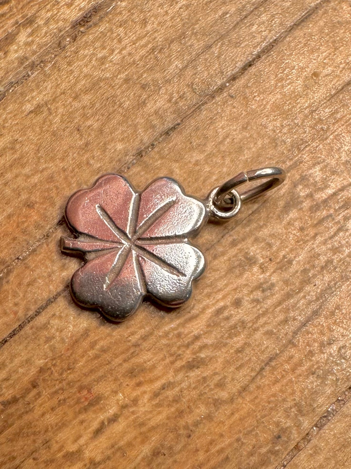 Vintage Four Leaf Clover 925 Sterling Silver Pendant