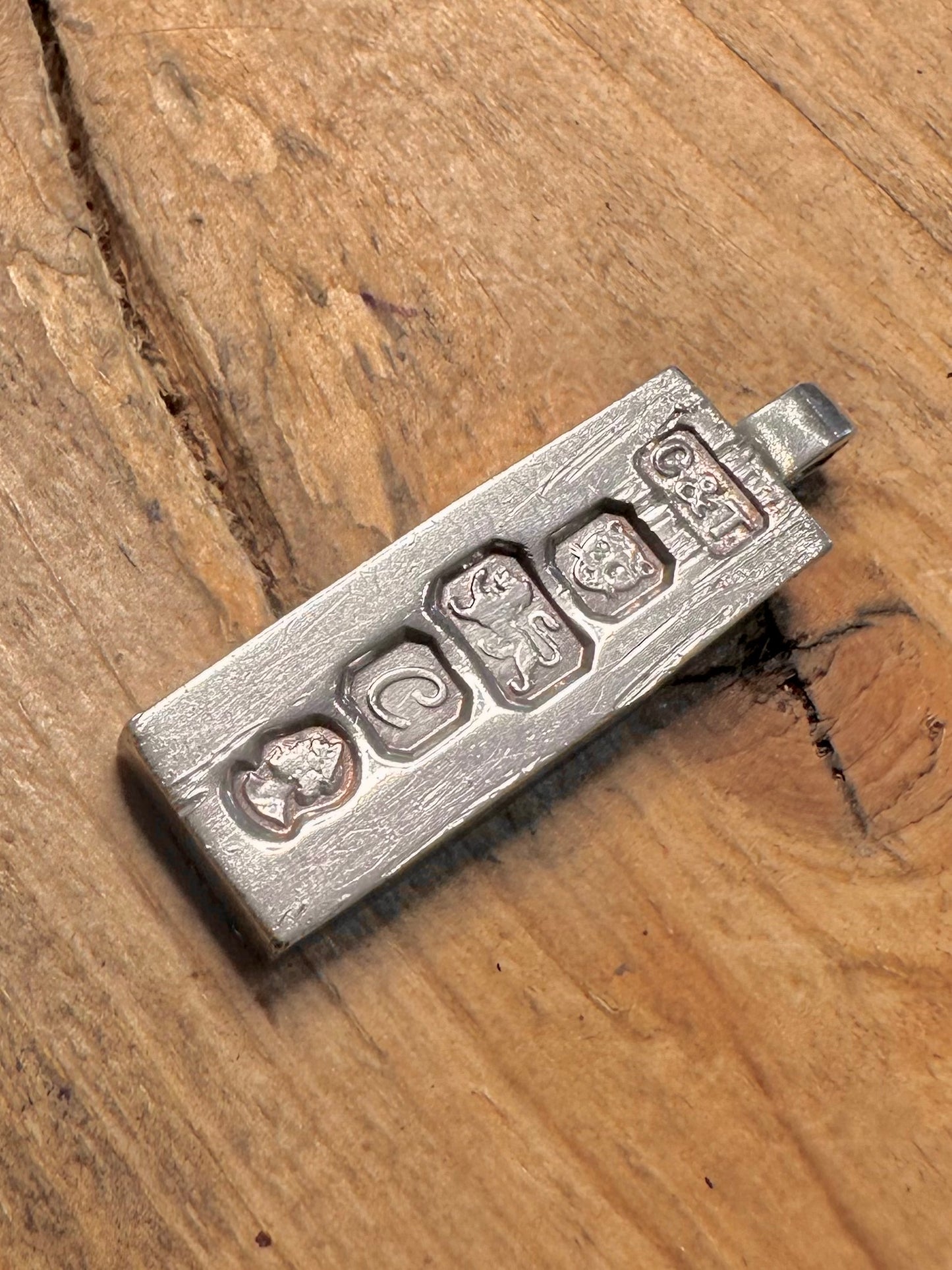 Vintage 1977 Ingot 925 Silver Pendant