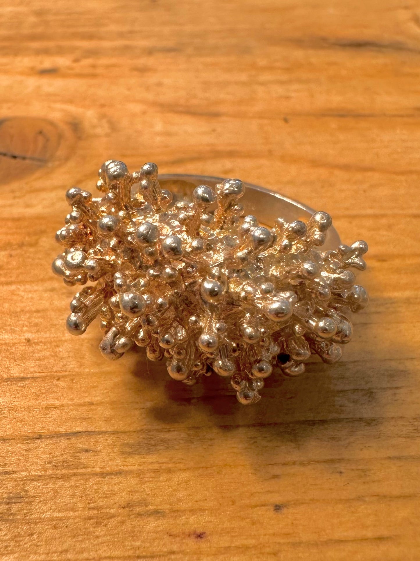 Abstract Coral Style 925 Silver Size P Ring