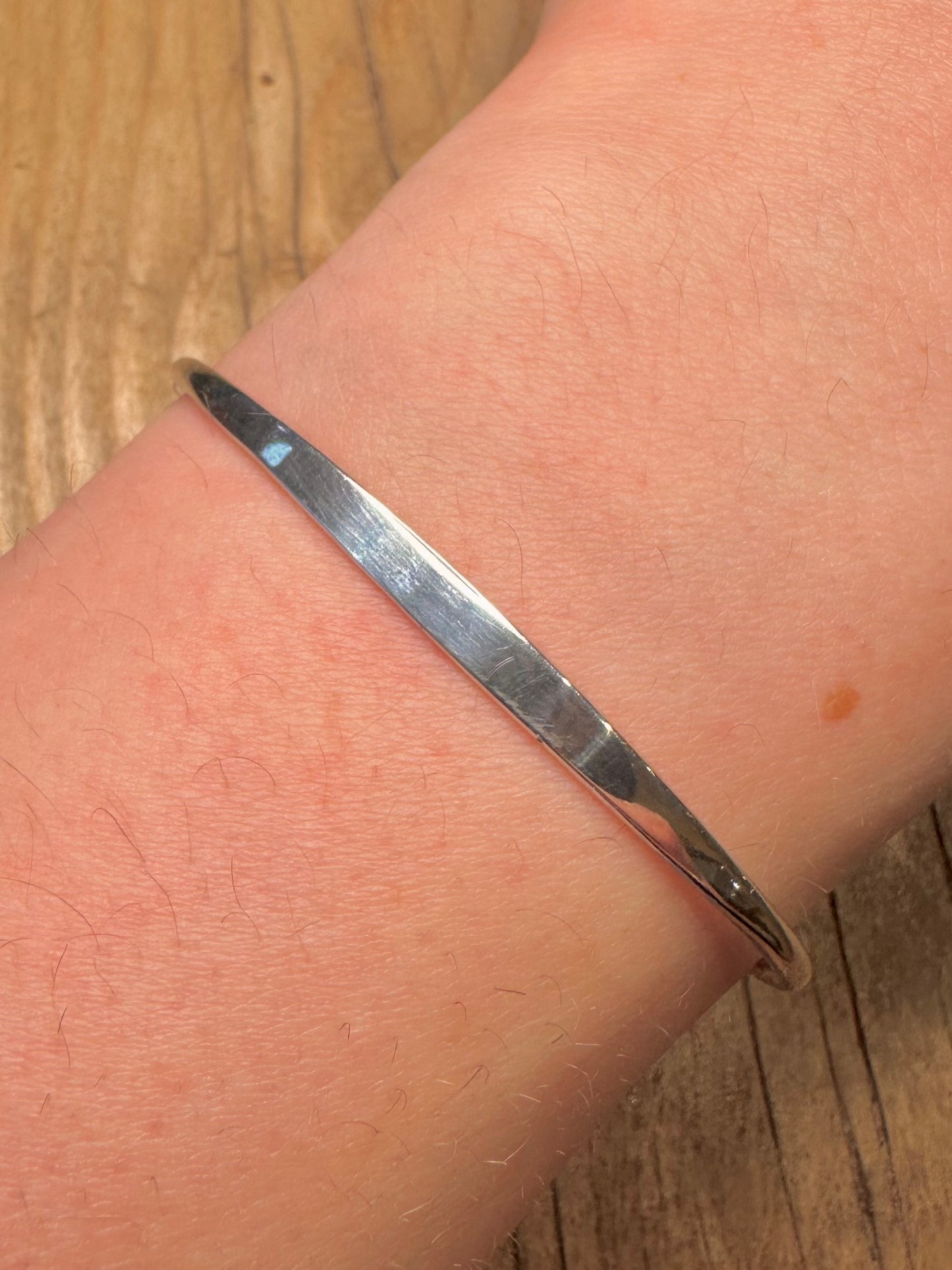 Modernist Rectangle Turquoise Bar 925 Sterling Silver Bangle