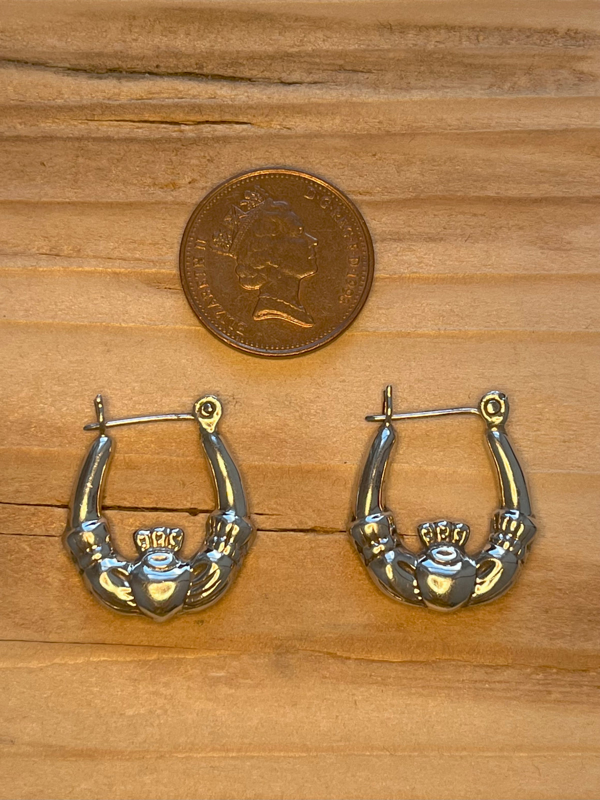 Claddagh Hoops 925 Sterling Silver Earrings