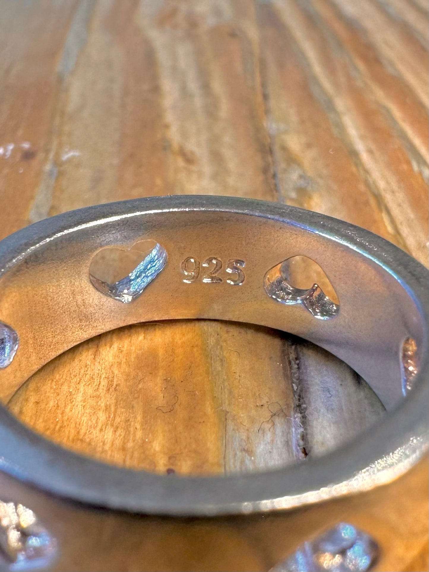 Heart Cut Out Band 925 Sterling Silver Size Q Ring