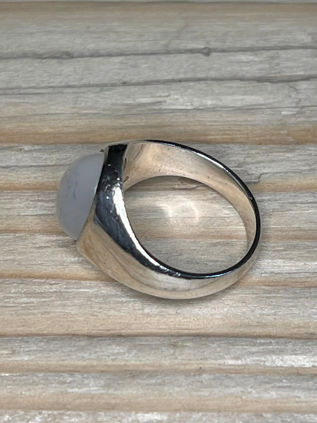 Oval Moonstone Signet 925 Sterling Silver Size L1/2 Ring