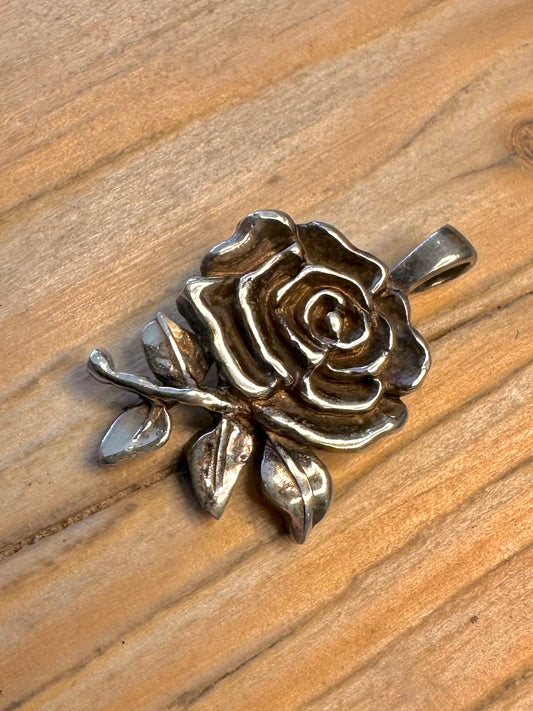 Vintage Rose 925 Sterling Silver Pendant