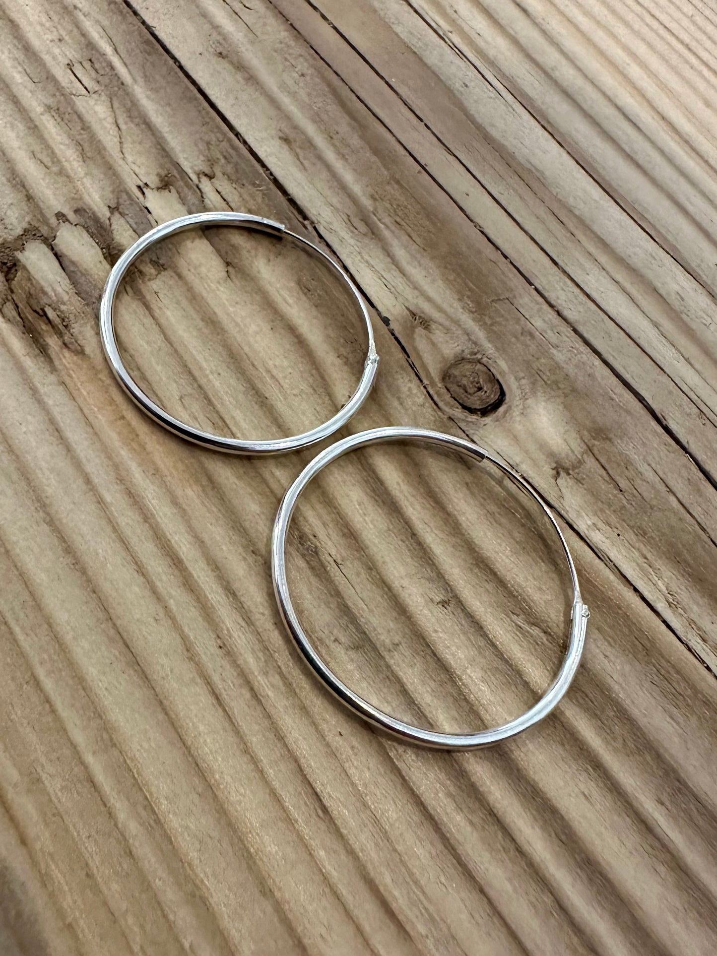 Modern Thin 925 Silver 925 Silver Hoops