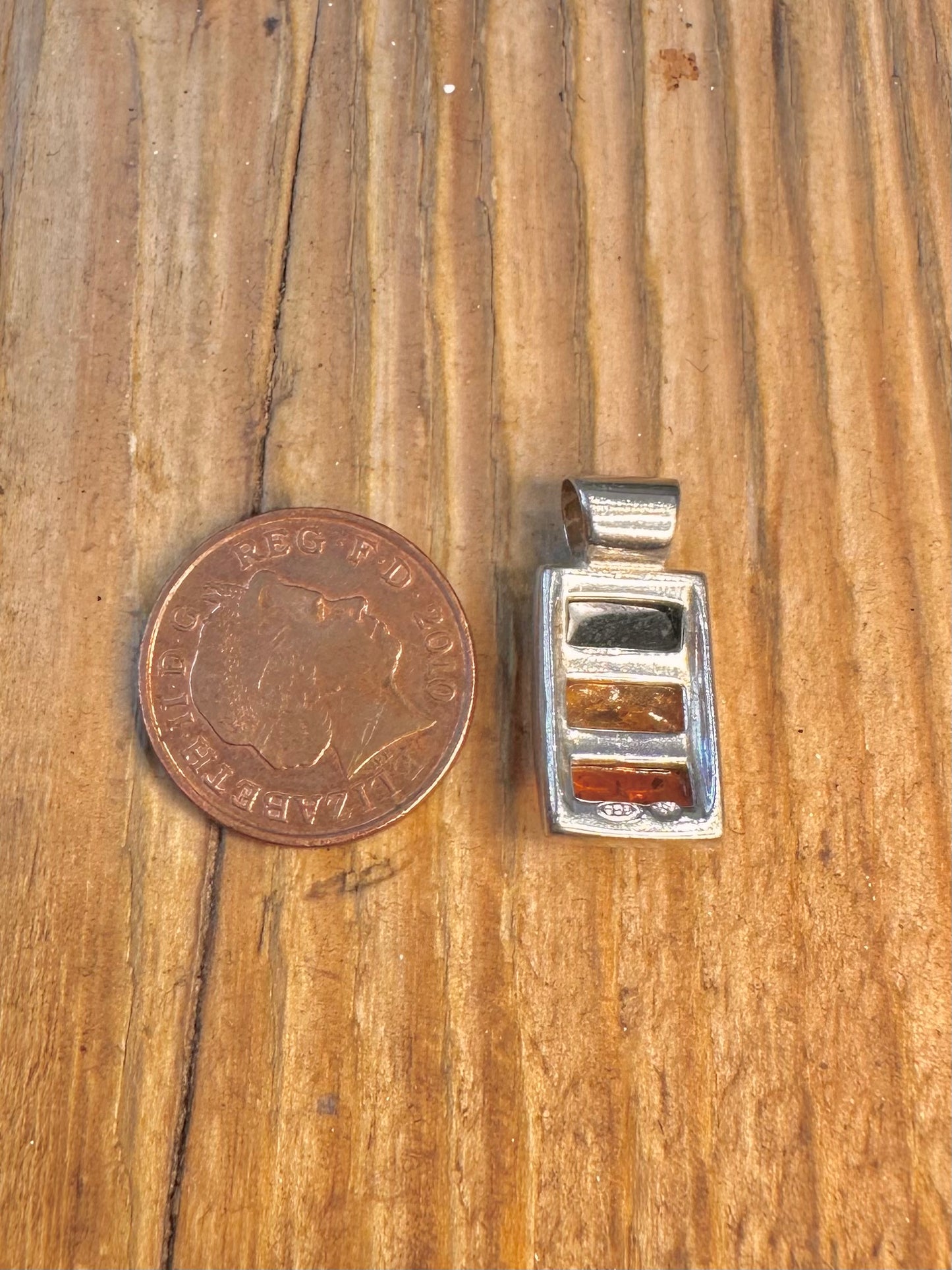 Abstract Multi Amber 925 Sterling Silver Pendant