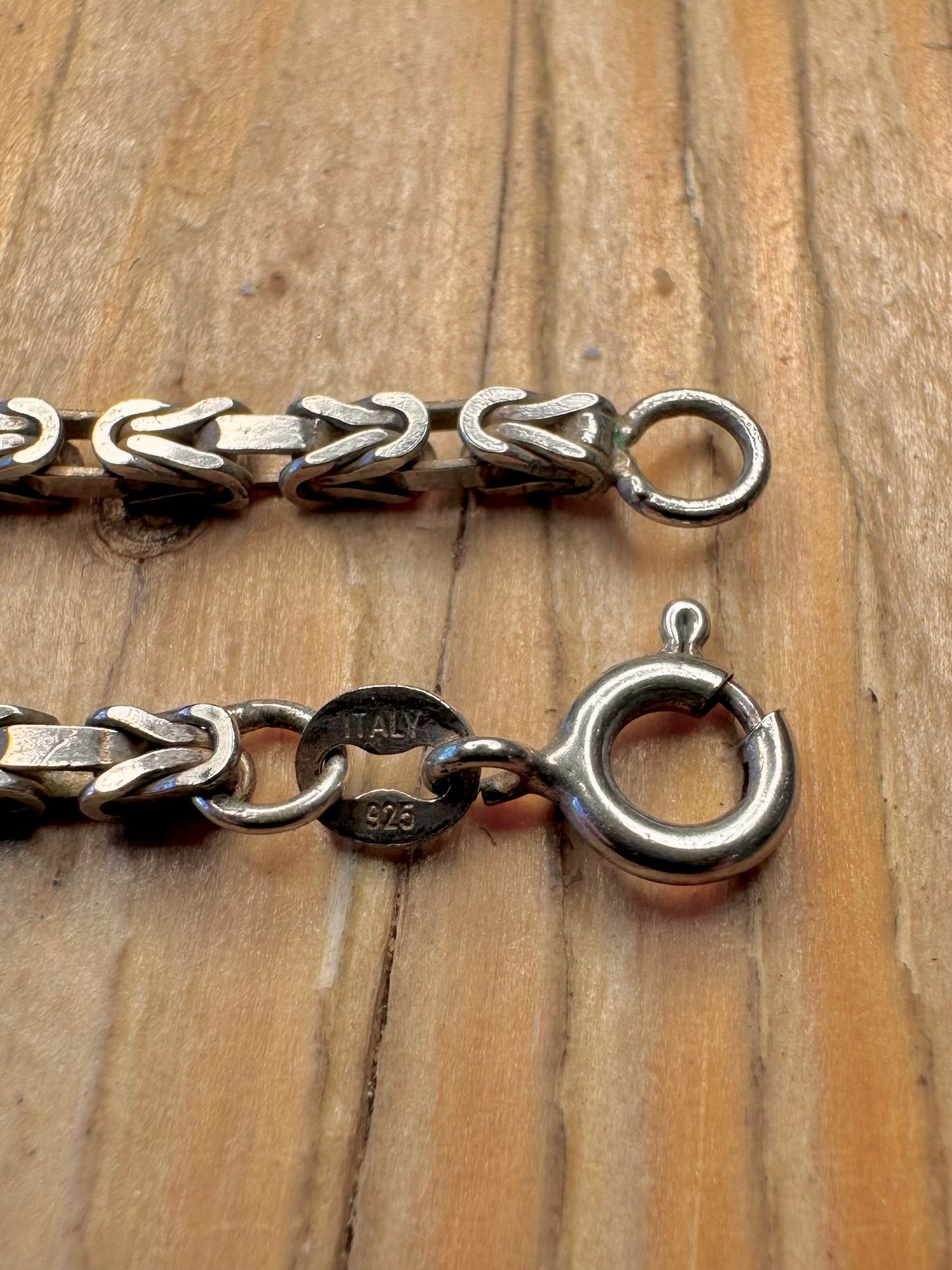 Vintage Byzantine Link Italy 925 Sterling Silver 23.5 inch Necklace