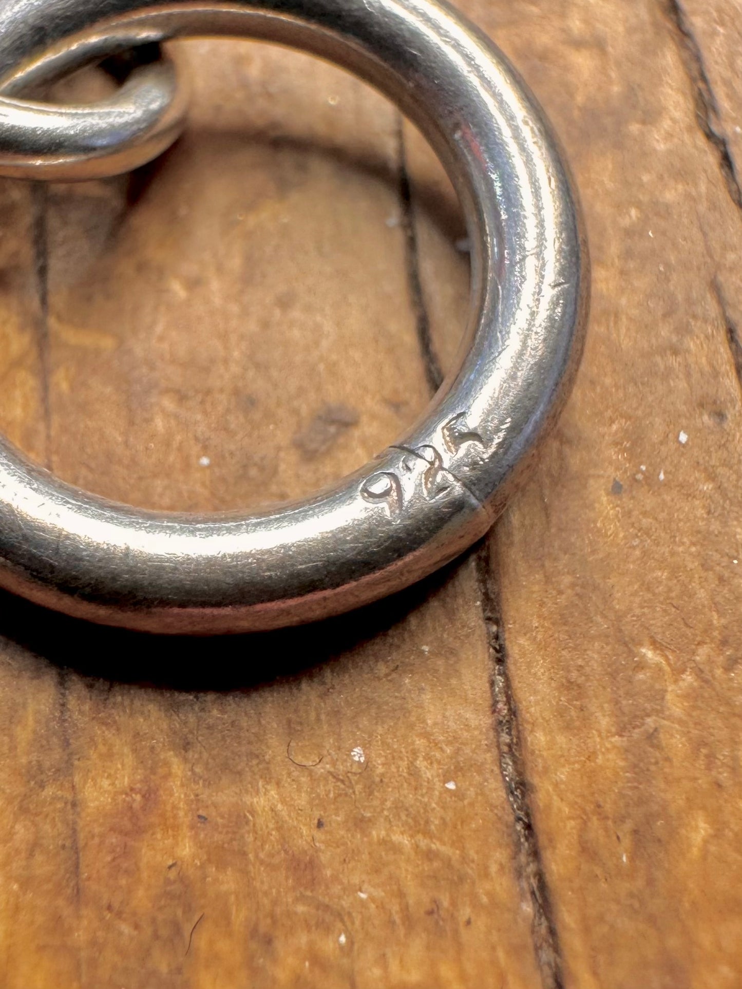 Paper Link T Bar with Star Pendants 925 Sterling Silver 7.5 inch Bracelet