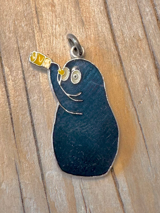 Vintage 1976 Barbapapa 925 Silver Pendant