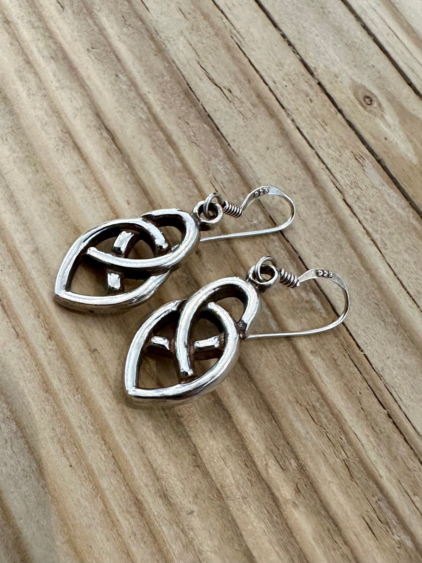 Vintage Celtic Knot 925 Silver Earrings