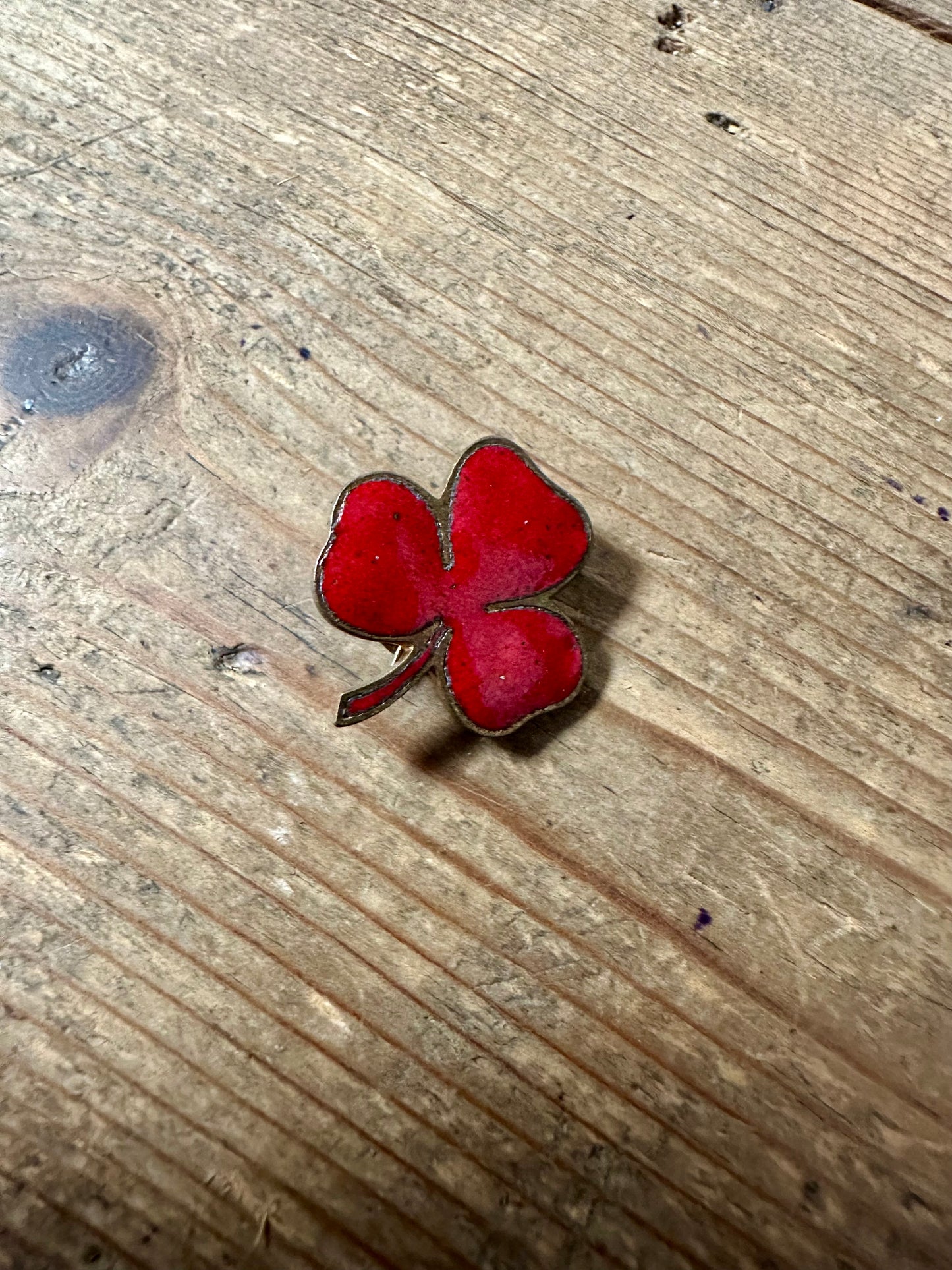 Vintage Girl Scouts Red Enamel Costume Brooch