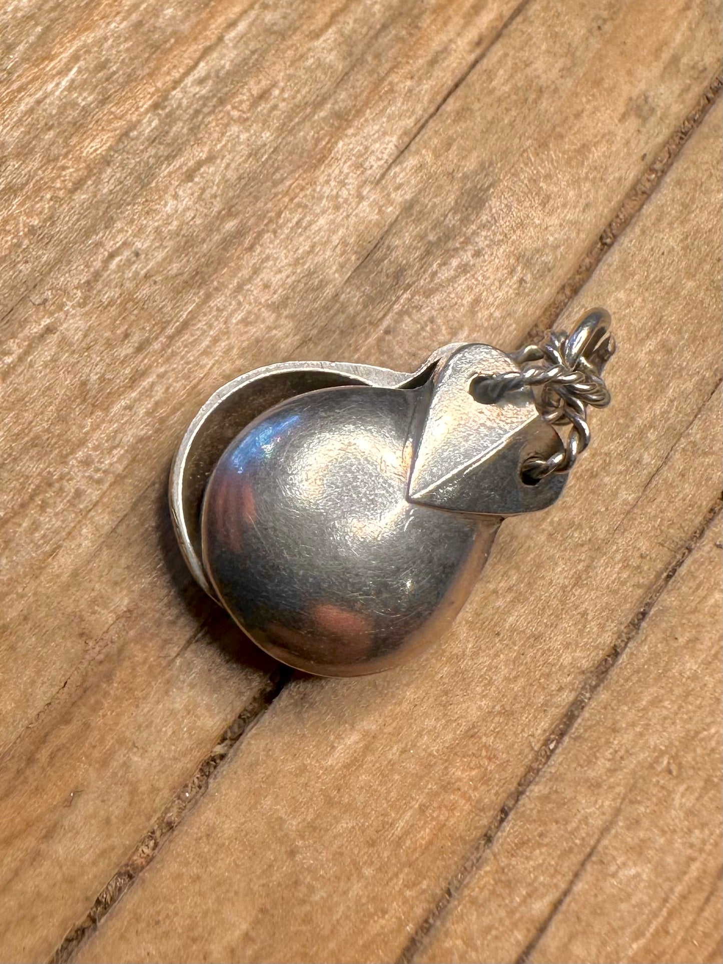 Vintage Kastagnetten 925 Sterling Silber Anhänger