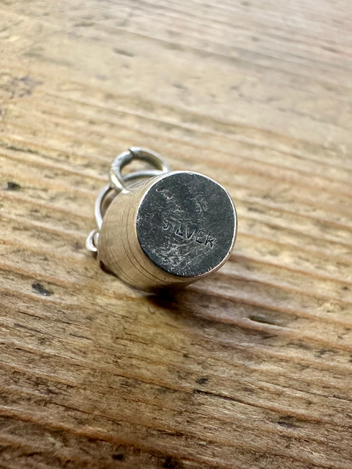 Vintage Bucket 925 Silver Pendant