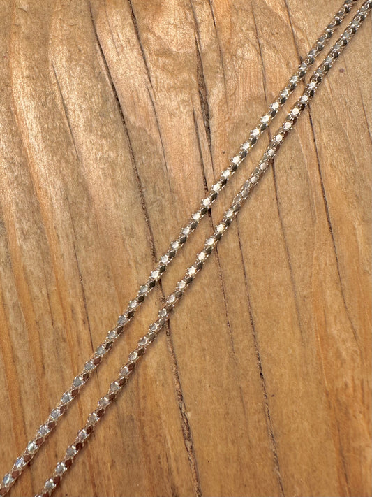 Modern Diamond Cut Chain Italy 925 Sterling Silver 20 inch Necklace