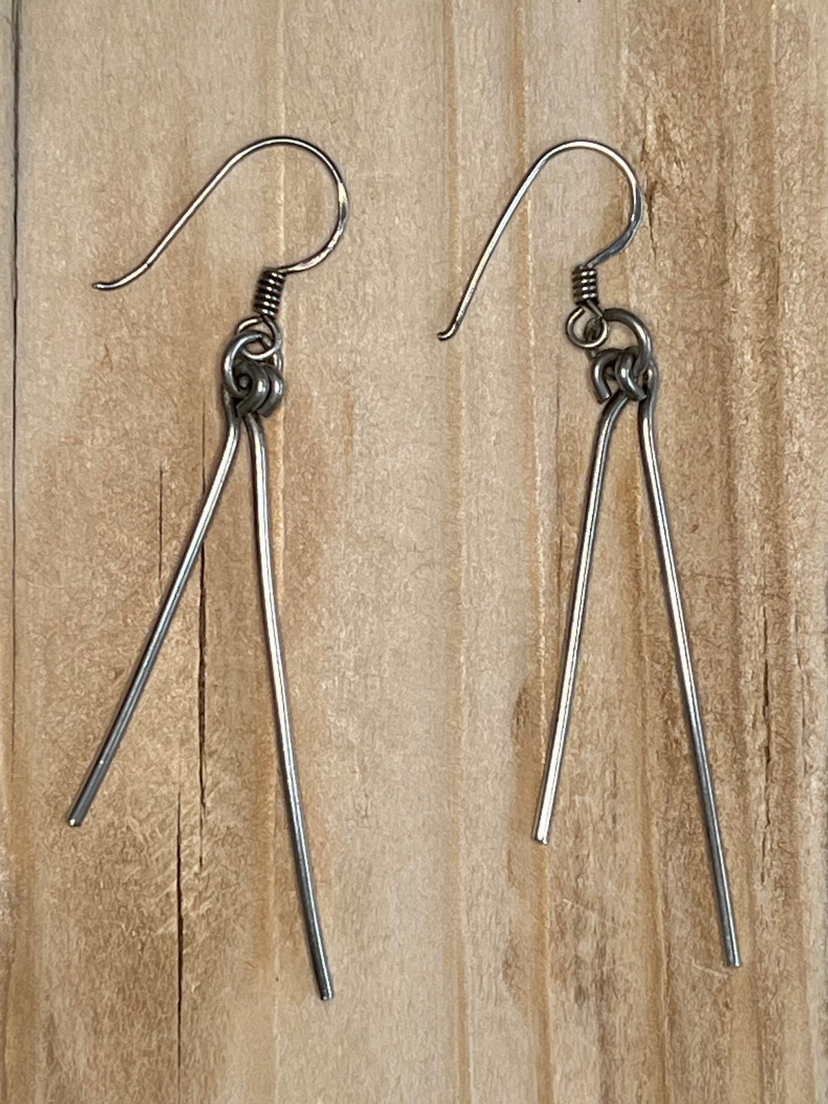Simple Straight Stick 925 Sterling Silver Drop Earrings