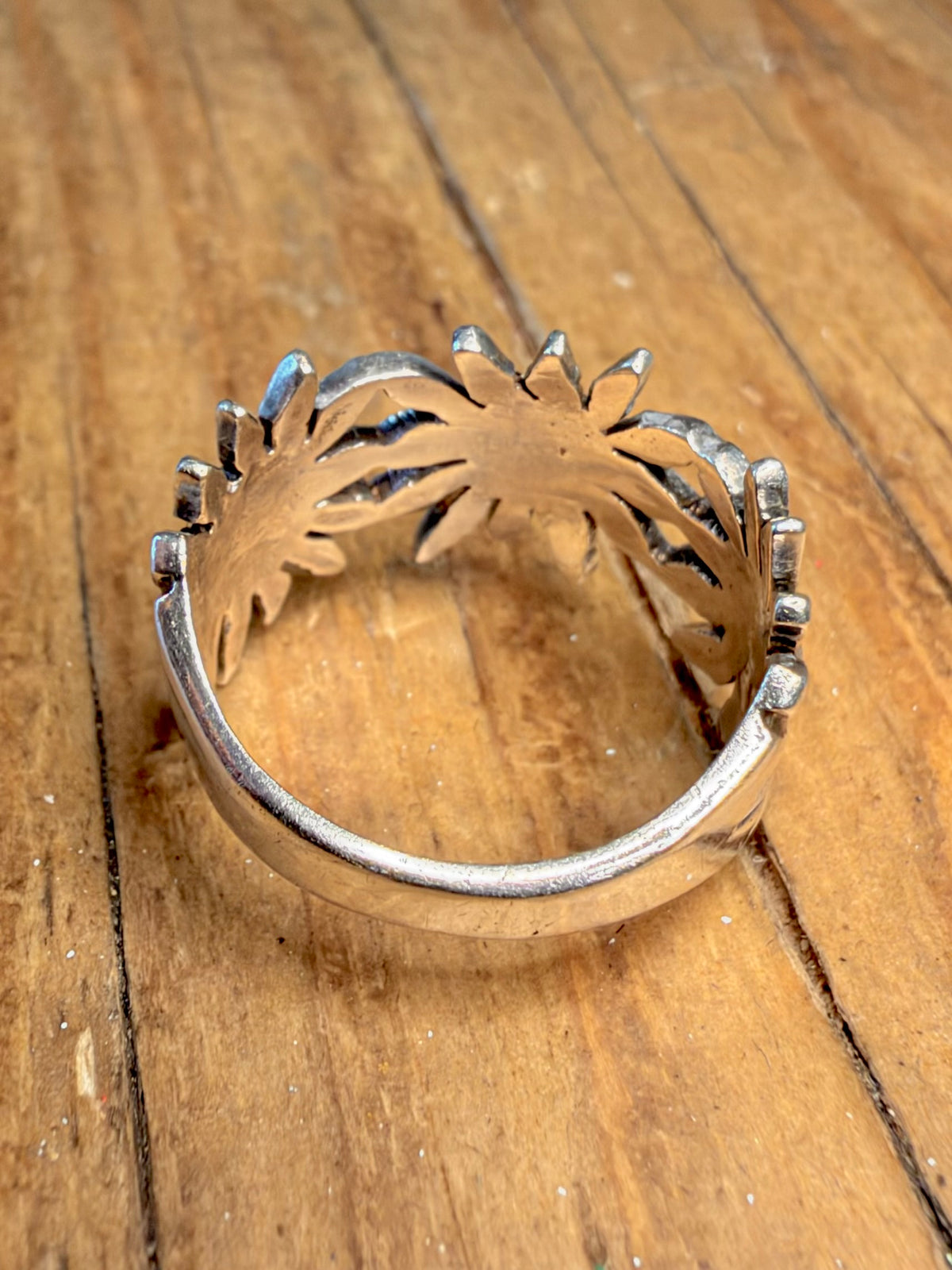 Sunflower Blossom 1974 London 925 Sterling Silver Size N Ring
