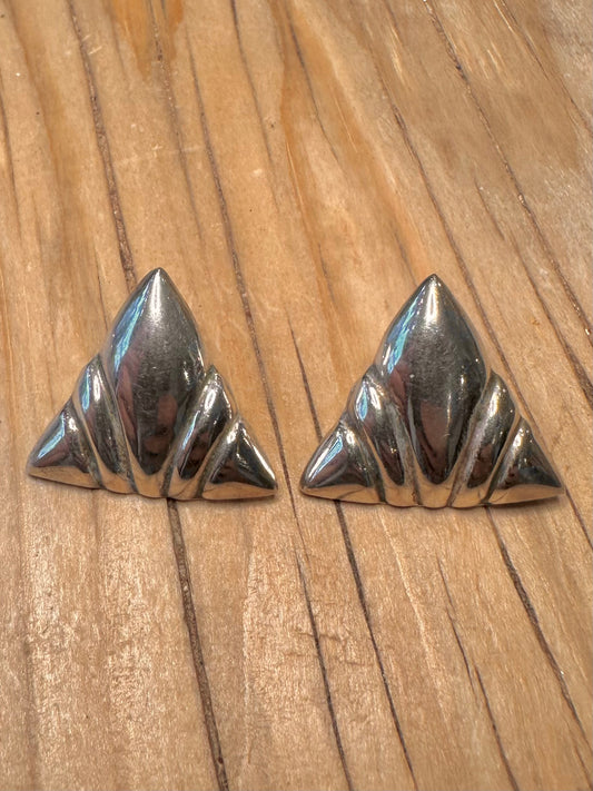 Abstract Triangle 925 Silver Stud Earrings