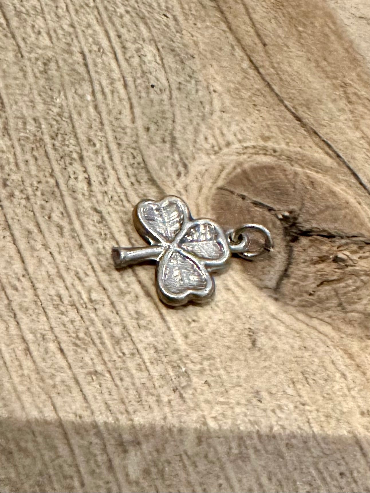 Vintage Three Leaf Clover Silver Pendant