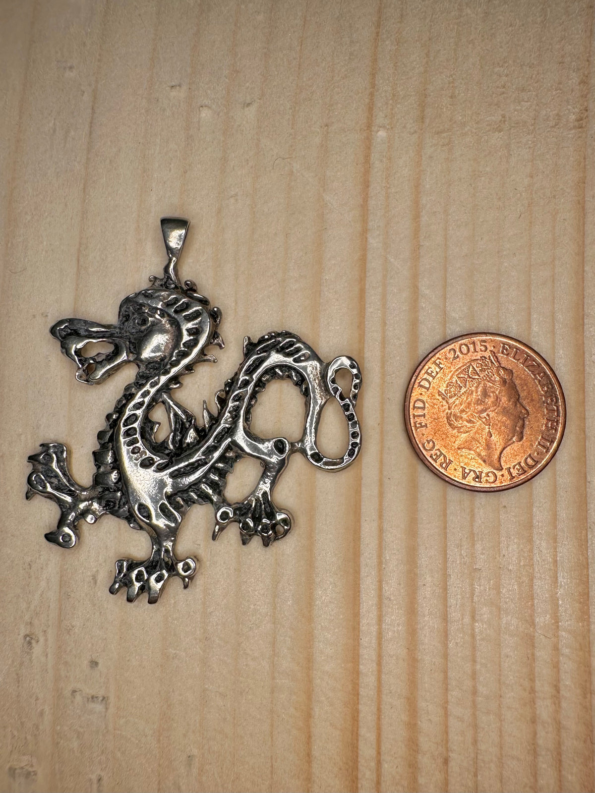 Chinese Dragon 925 Sterling Silver Pendant