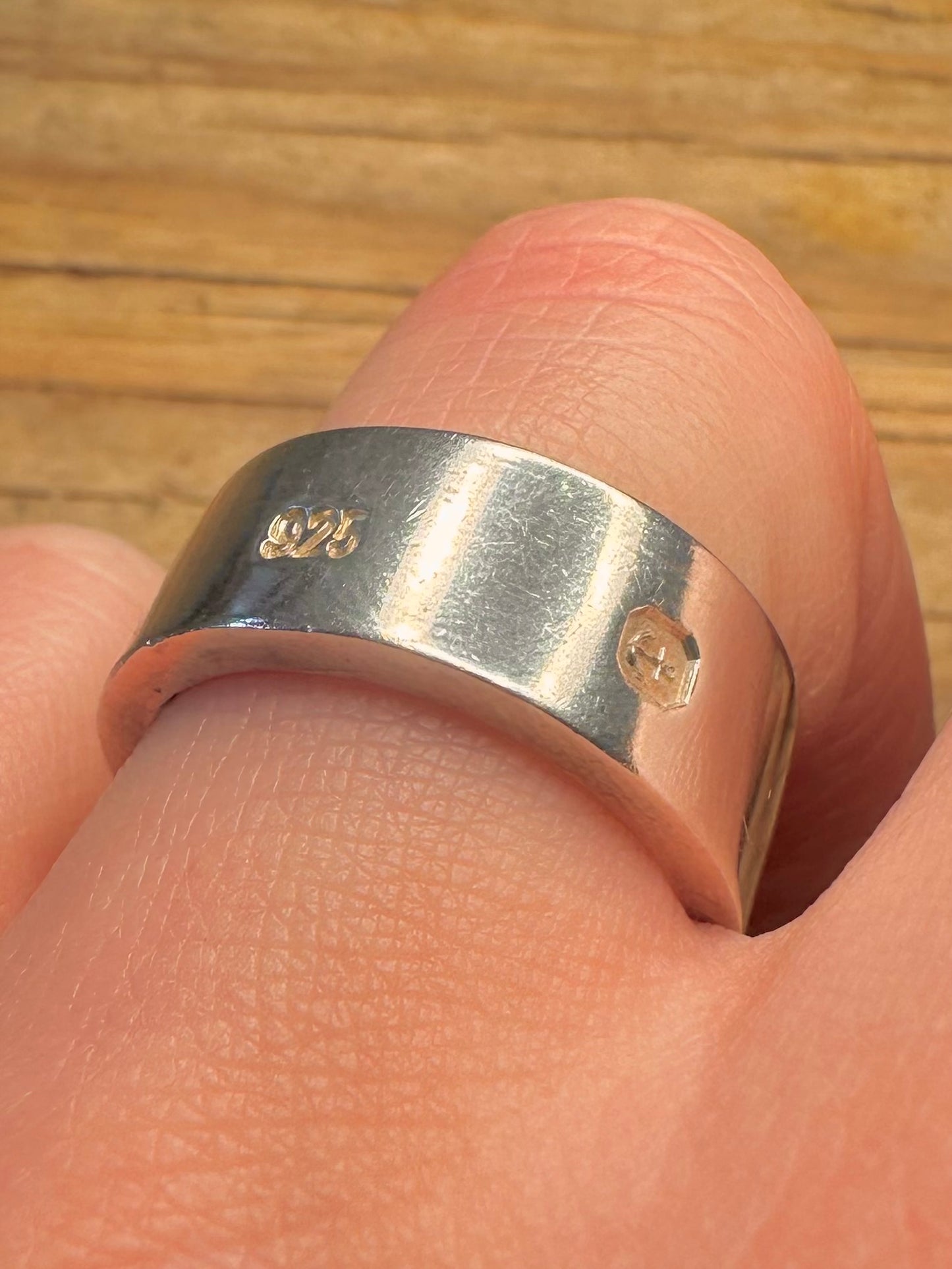 Modern 2000 Chunky Hallmarked Band 925 Sterling Silver Size P1/2 Ring