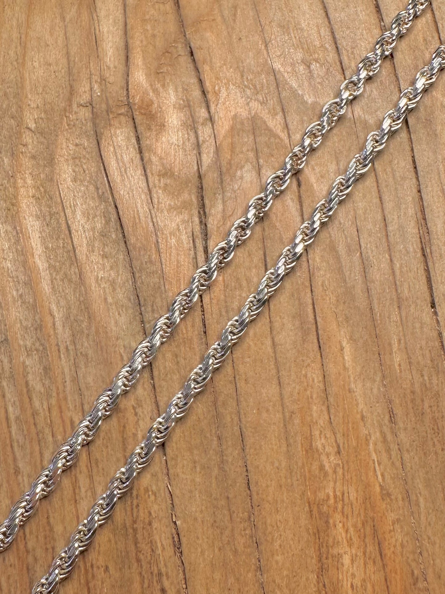 Vintage Rope Chain 925 Sterling Silver 18 inch Necklace