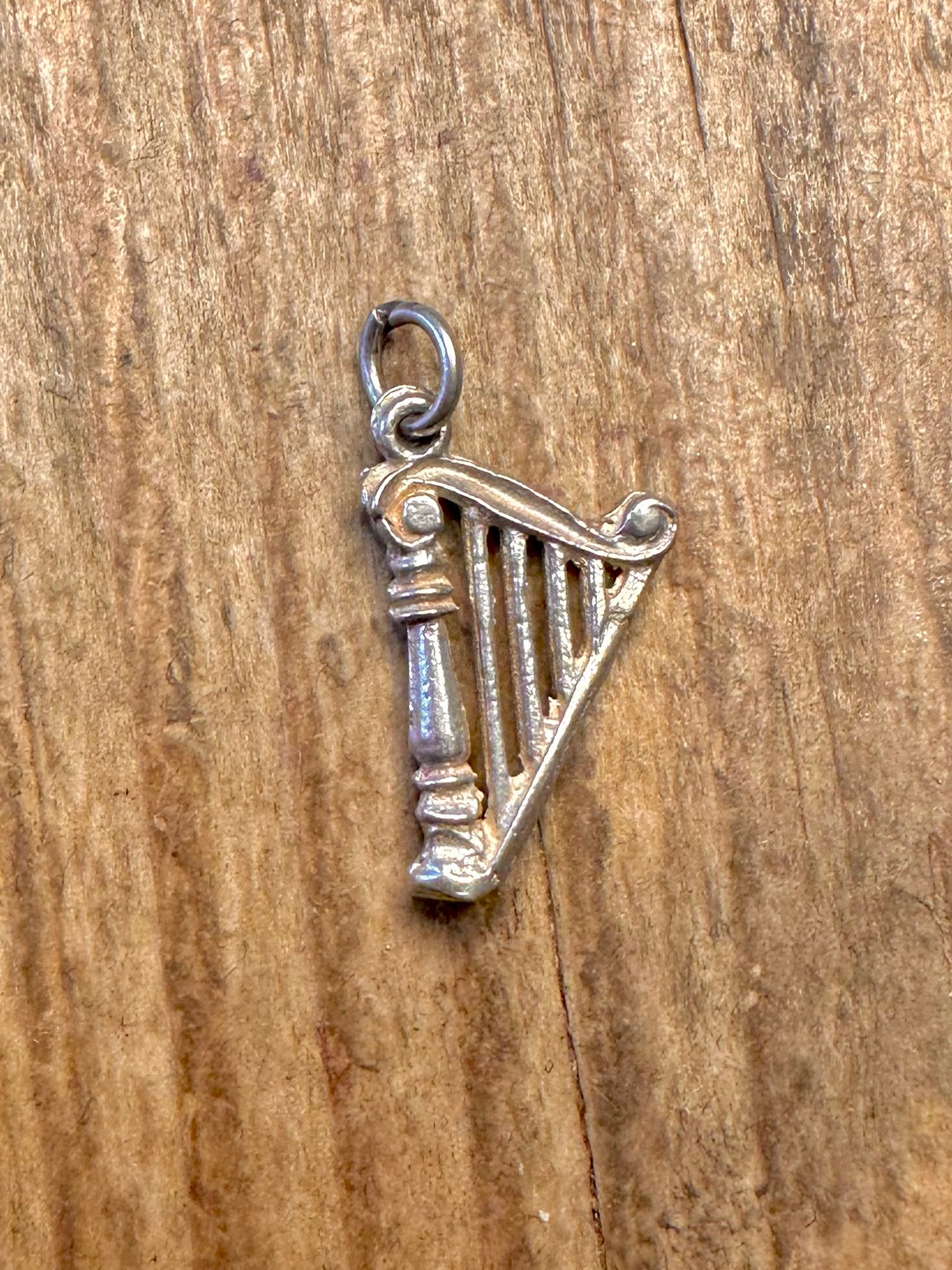 Keltische Irische Harfe 925 Sterling Silber Charm Anhänger