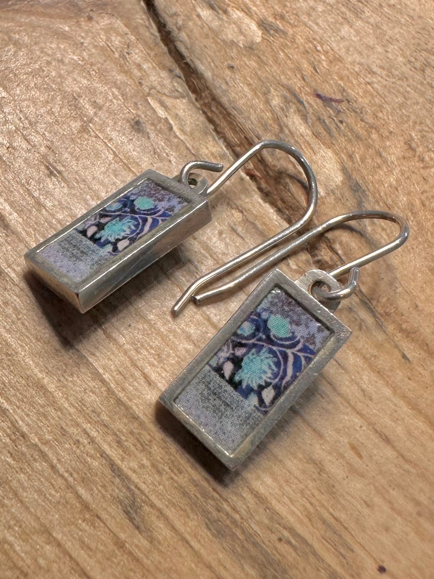 NOA Handmade Ceramic Flower 925 Silver Earrings