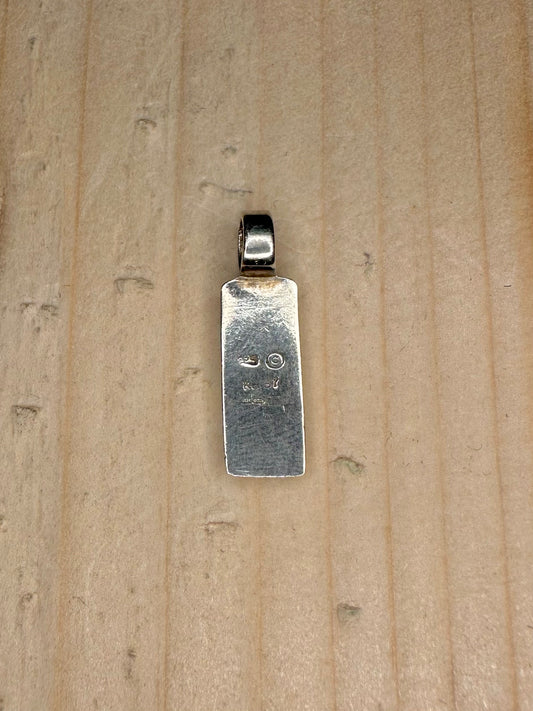 Ingot 1997 Maker KH Hallmarked 925 Sterling Silver Pendant
