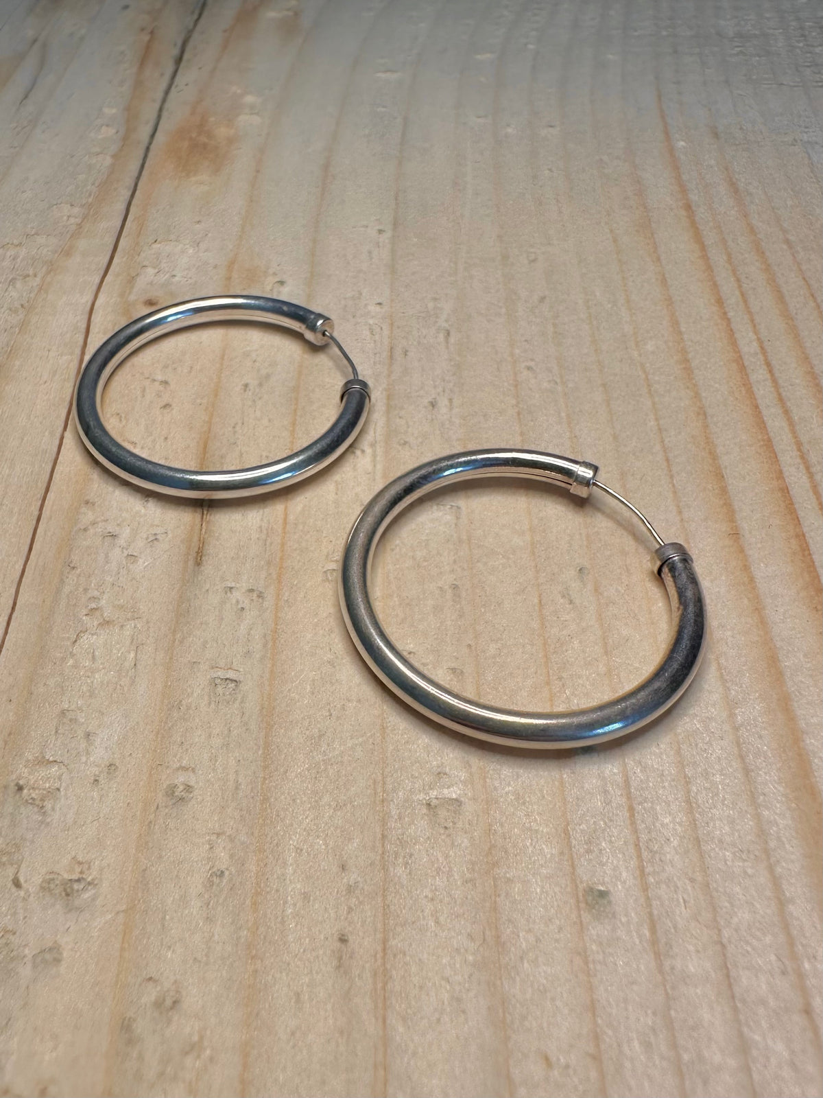 Rounded Hoops 925 Sterling Silver Earrings