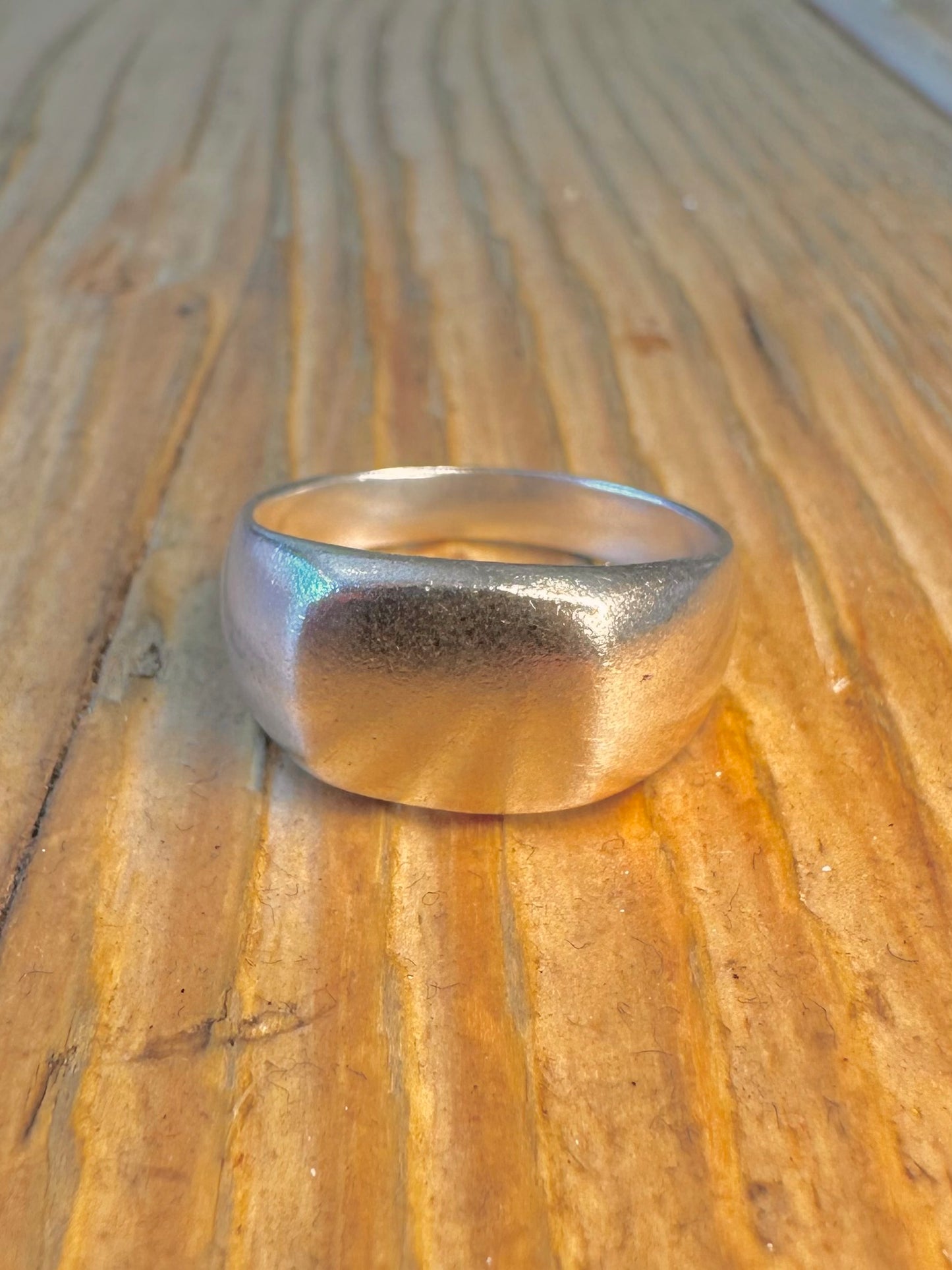 Rectangle Signet 925 Sterling Silver Size P1/2 Ring