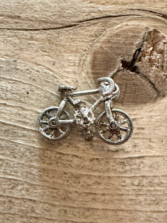 Vintage Bicycle Articulated 925 Silver Charm Pendant