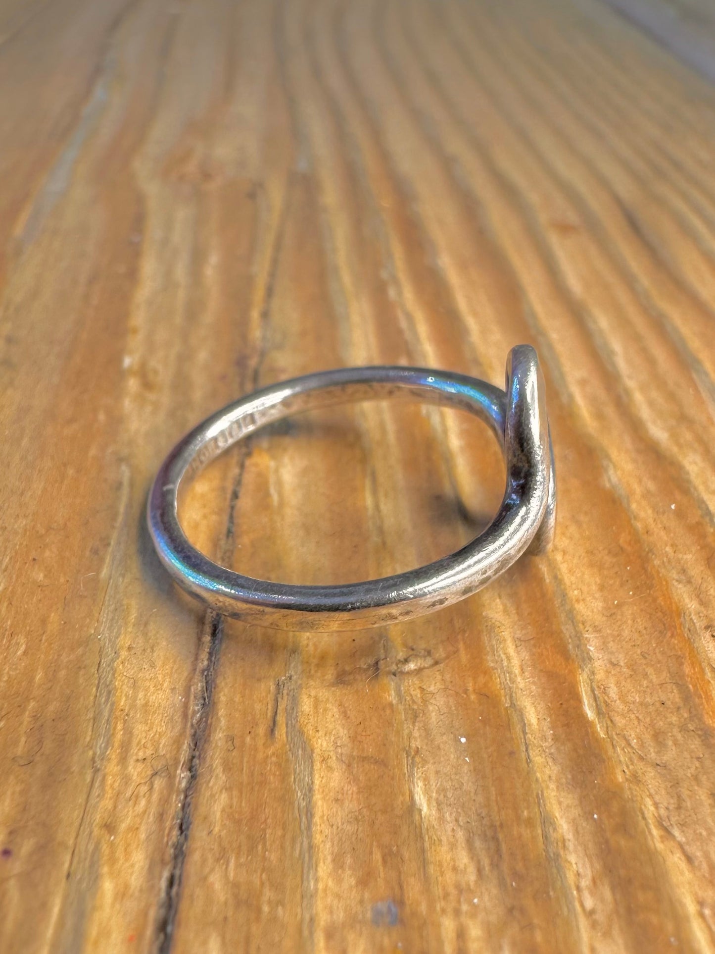Minimalist Swirl 1962 Scottish 925 Sterling Silver Size N Ring