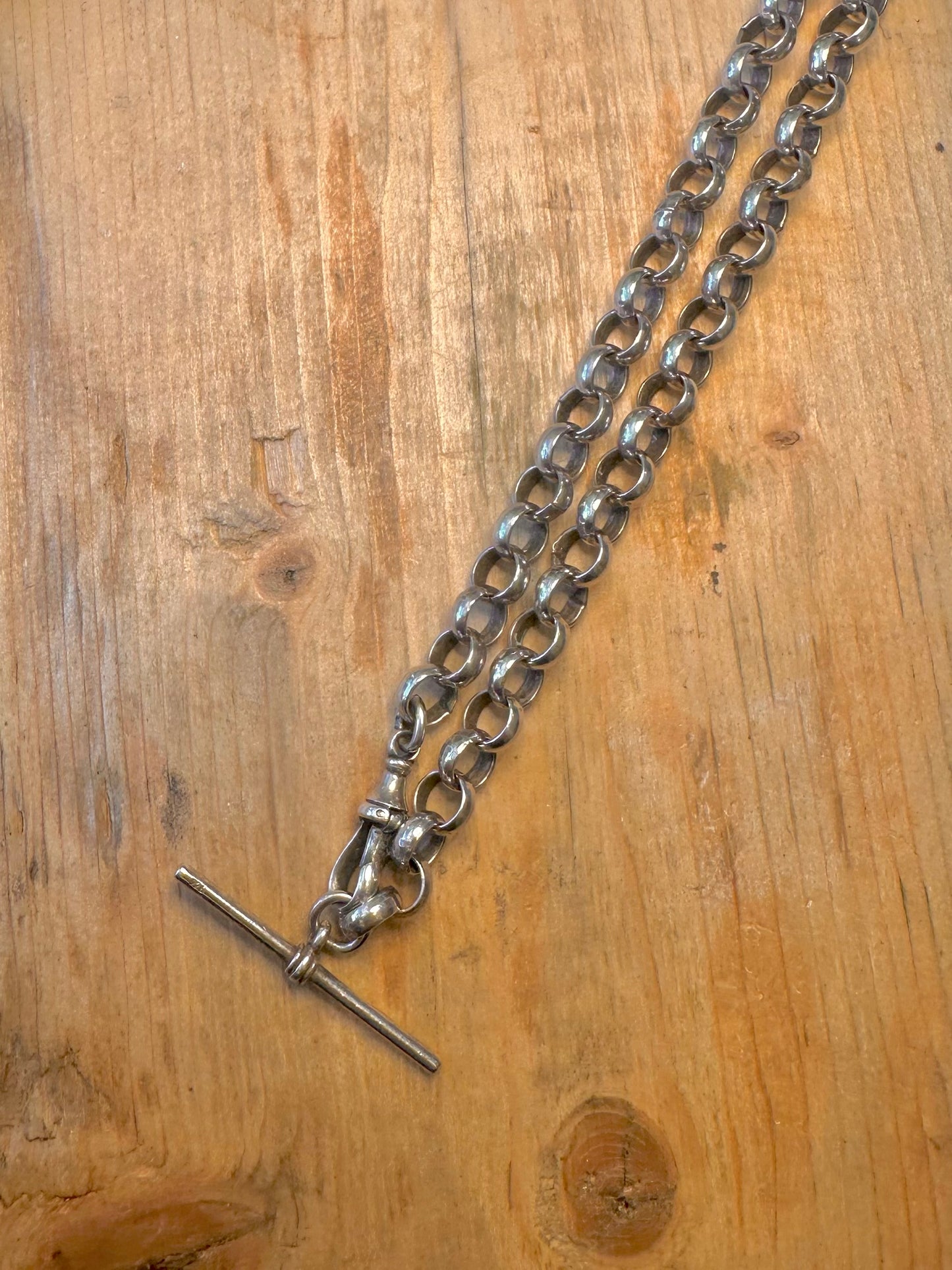 Chunky 1927 Belcher Chain Dog Clip T Bar 925 Sterling Silver 18.5 inch Necklace