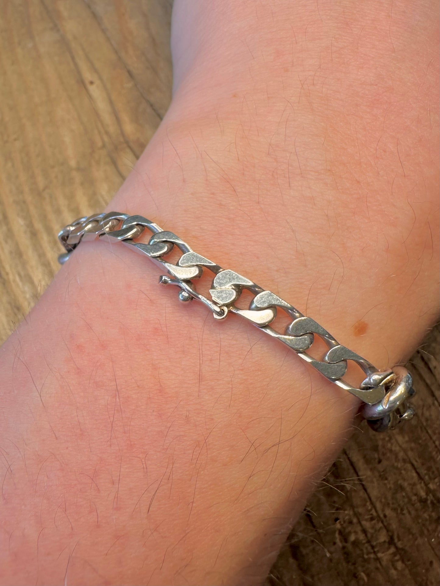 Knot Link Curb Chain 925 Sterling Silver 7.5 inch Bracelet