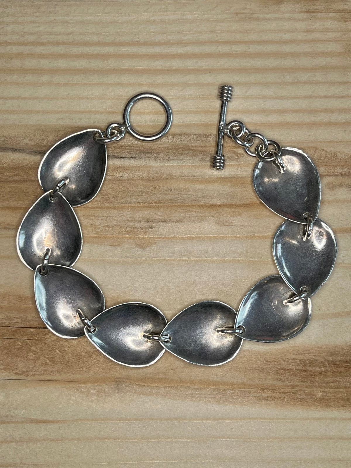 Turtle Shell Textured 925 Sterling Silver 7.5 Inch Bracelet