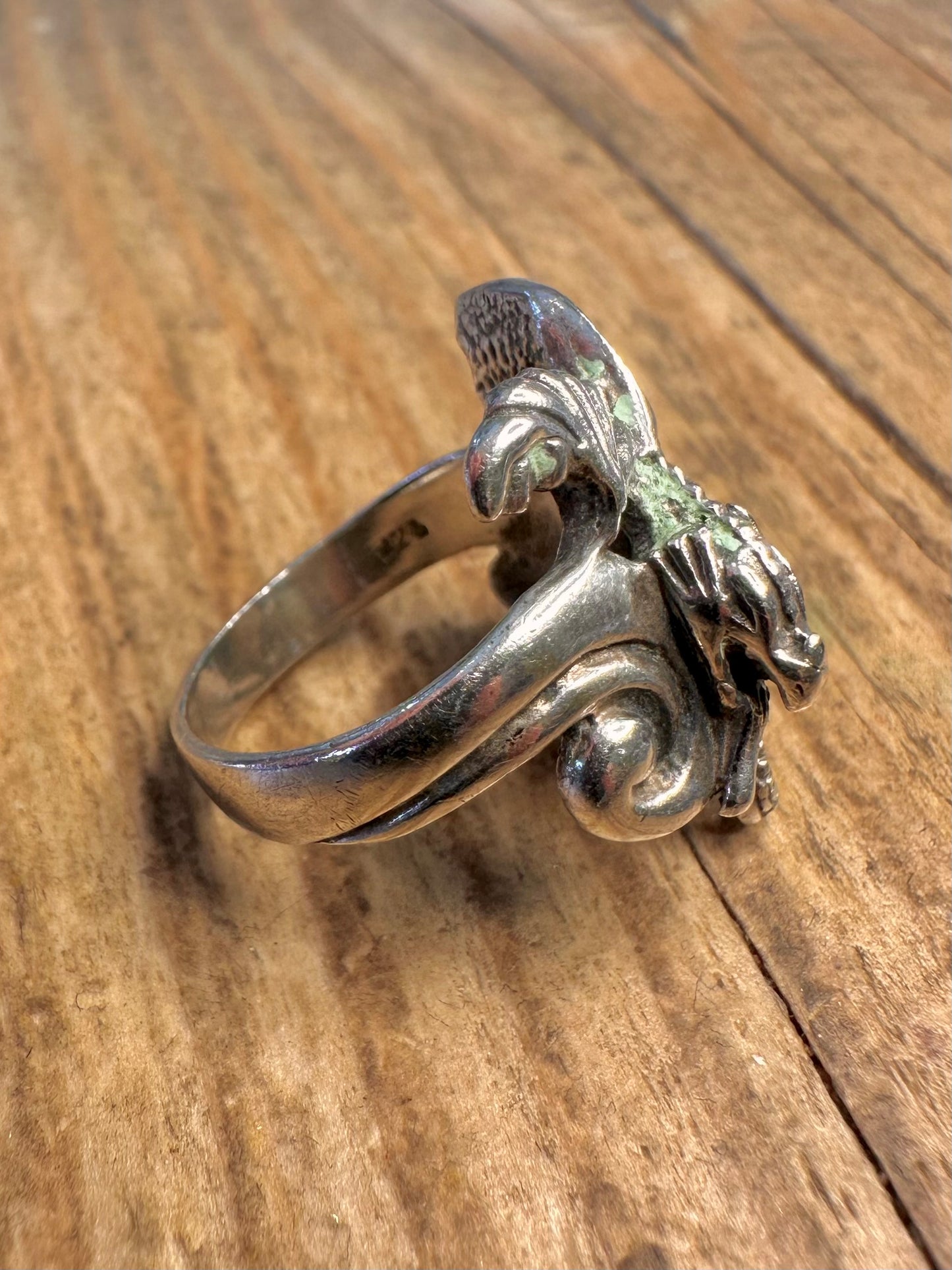 Drachenring aus 925er Sterlingsilber, Größe J