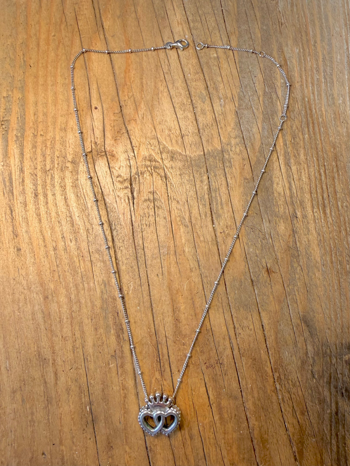 Pandora Regal Hearts United 925 Sterling Silver 15.75 to 18.5 inch Necklace