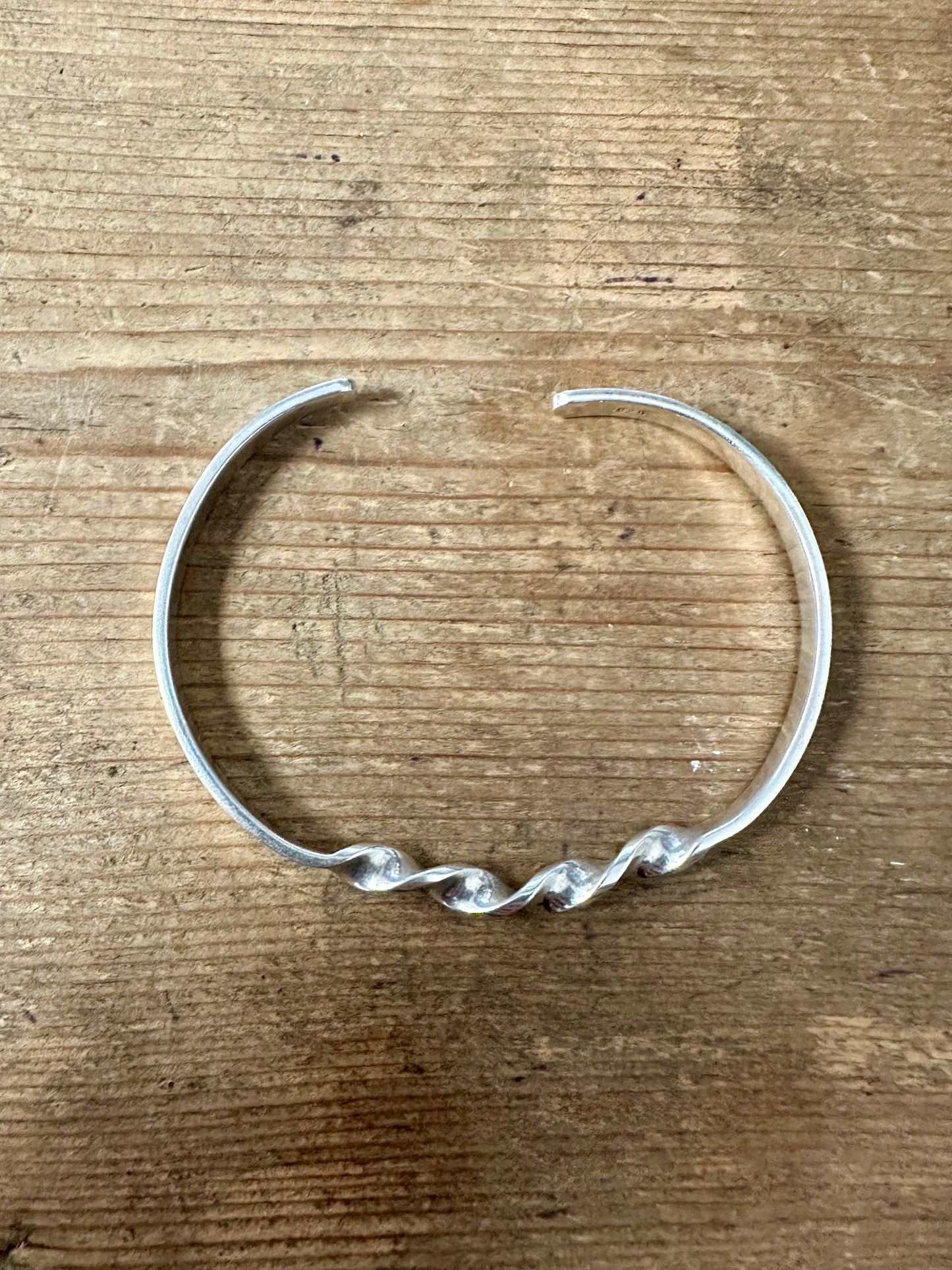 Vintage Twisted Cuff 925 Silver Bangle