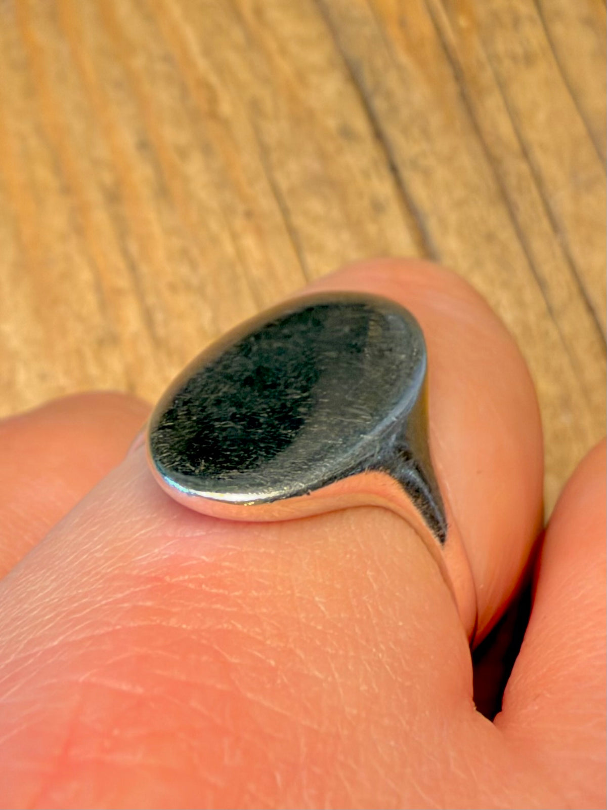 Oval Signet 925 Sterling Silver Size U1/2 Ring