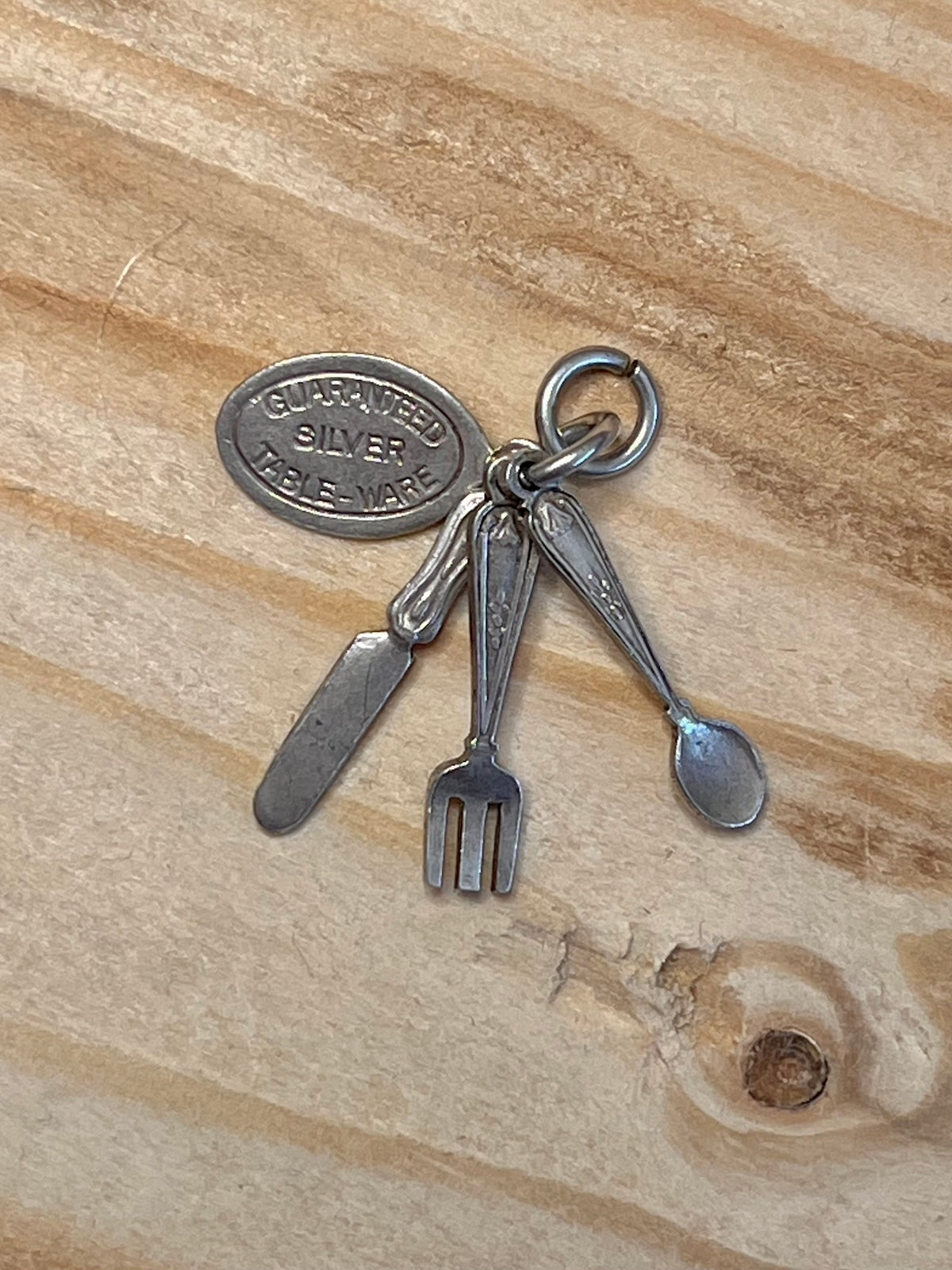 Small Cutlery Set Silverware 925 Sterling Silver Charm Pendant