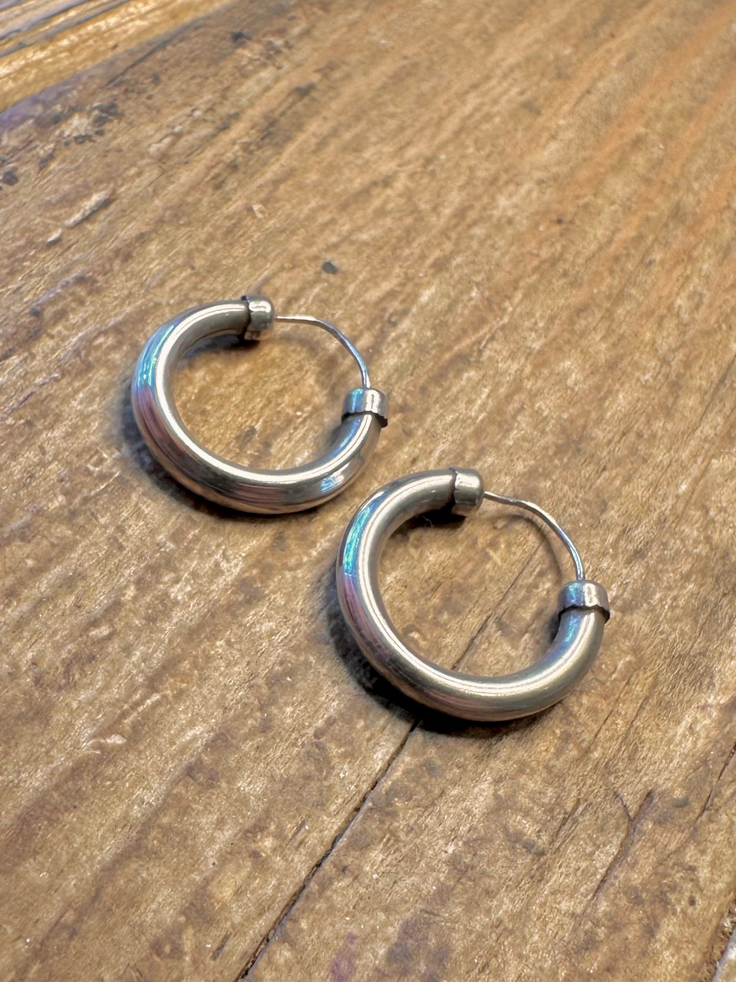 Thick Hoops 925 Sterling Silver Earrings
