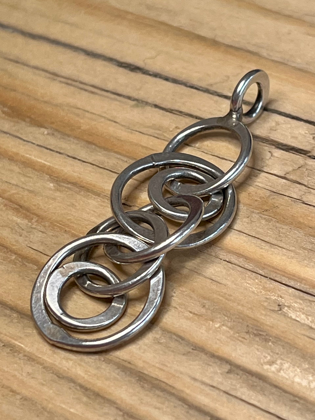 Interlocking Multi Circle 925 Sterling Silver Pendant